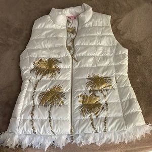 Lilly Pulitzer Palm Tree Puffer Vest- Size L
